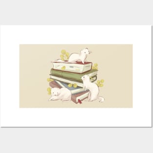 Ferrets and books Posters and Art